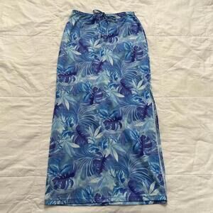 Y2K paper tag vintage Danger Blue floral maxi skirt side slits Size small